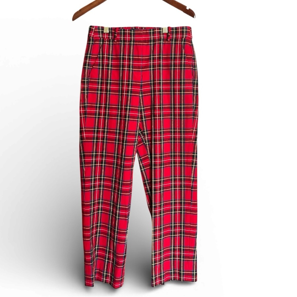 J. Crew Red Plaid Womens Kallie Pant